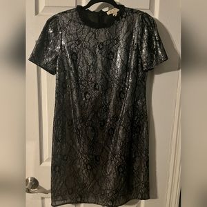 Michael Kors Black and Silver Sequin Dress - Medium. Like New